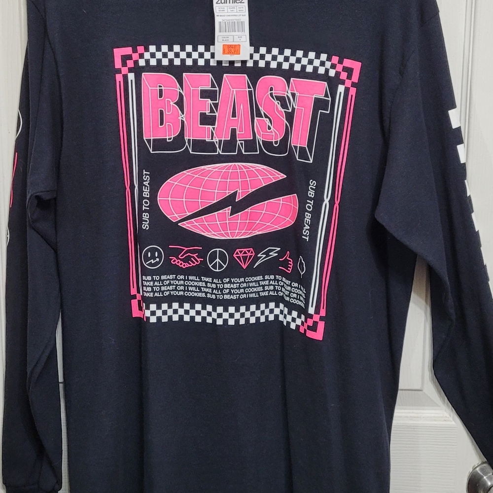 Zumiez MrBEASTYou Tube Star Long sleeve tee Size M